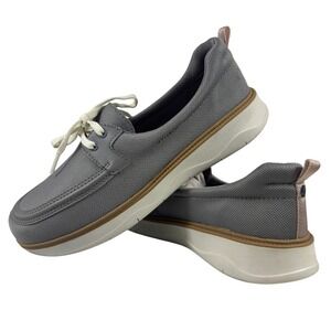 Sperry Women's Gray Canvas Boat Shoes Comfort Casual Lace Up Size 10